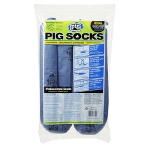 PIG Universal Absorbent Sock, 3 in x 42 in, 2 Pack