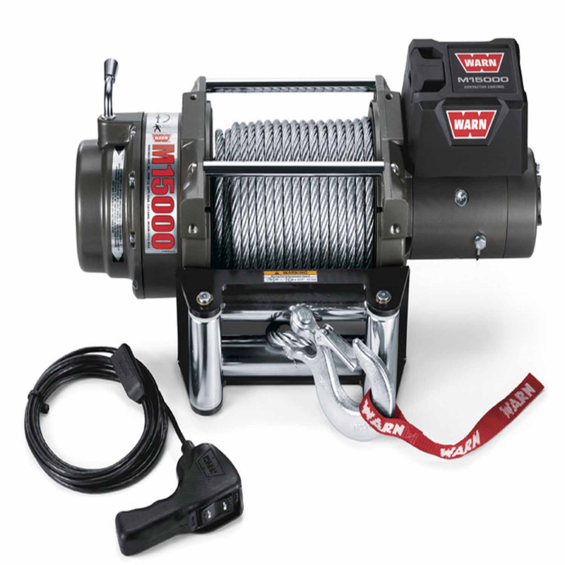WARN M15 Heavyweight Winch, 12V, 15,000 lb, Steel Rope (47801)