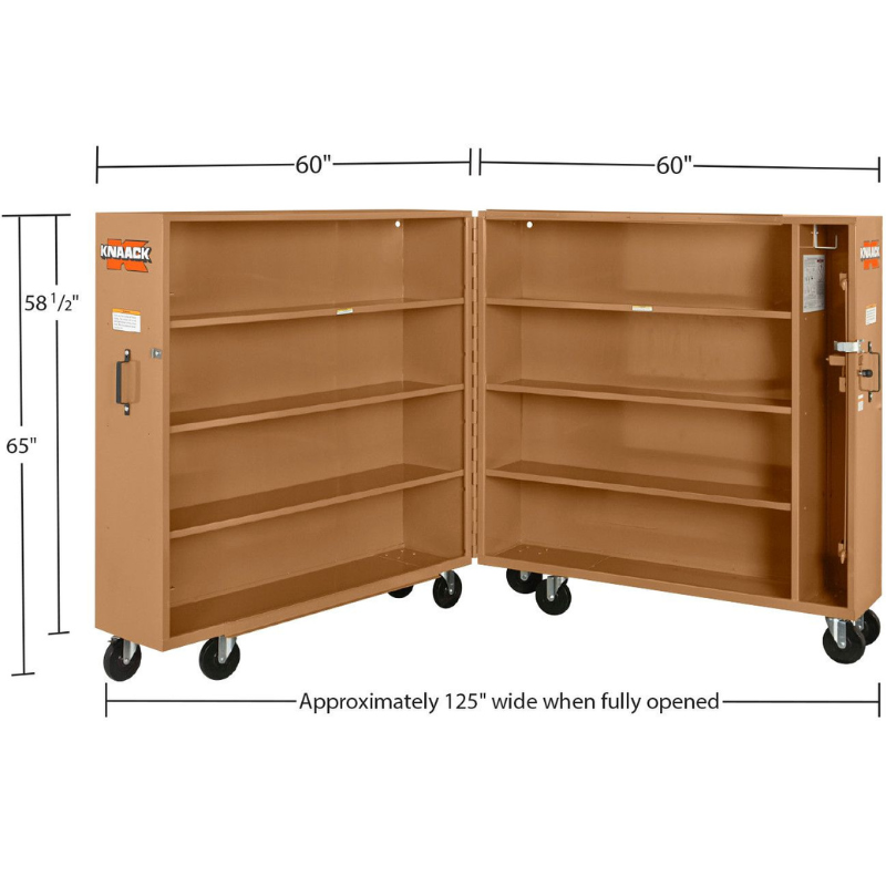 KNAACK 100-KL JOBMASTER Folding Rolling Cabinet, 60.9 cu ft