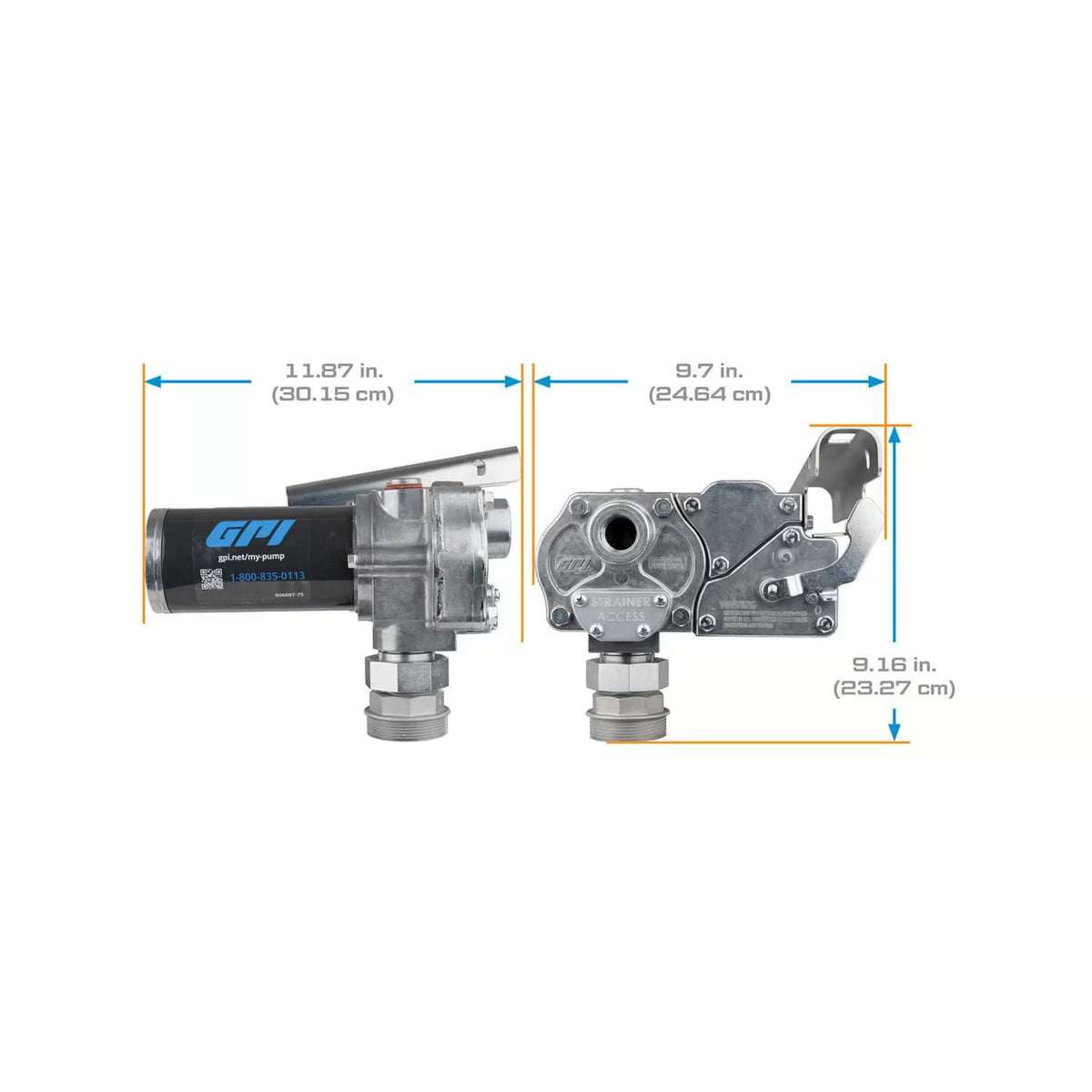 GPI M-150S-AU 15 GPM 12V Fuel Transfer Pump with Auto Unleaded Nozzle (110000-100) - view 8