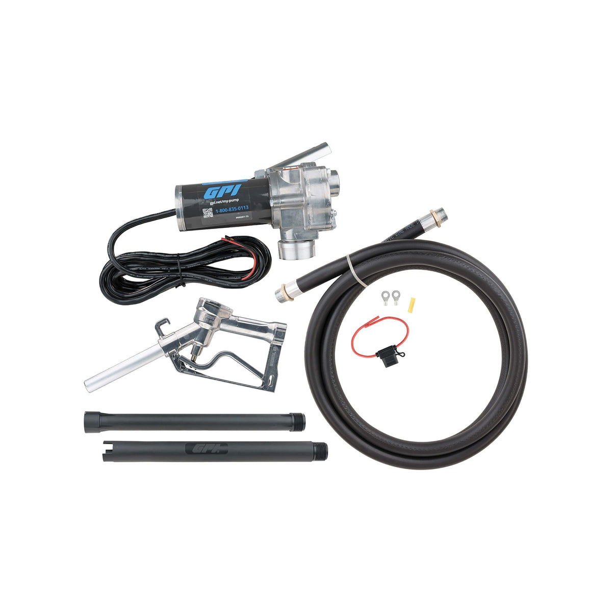 GPI M-150S-EM 15 GPM 12V Economy Fuel Transfer Pump with Manual Unleaded Nozzle (110000-107) - view 6