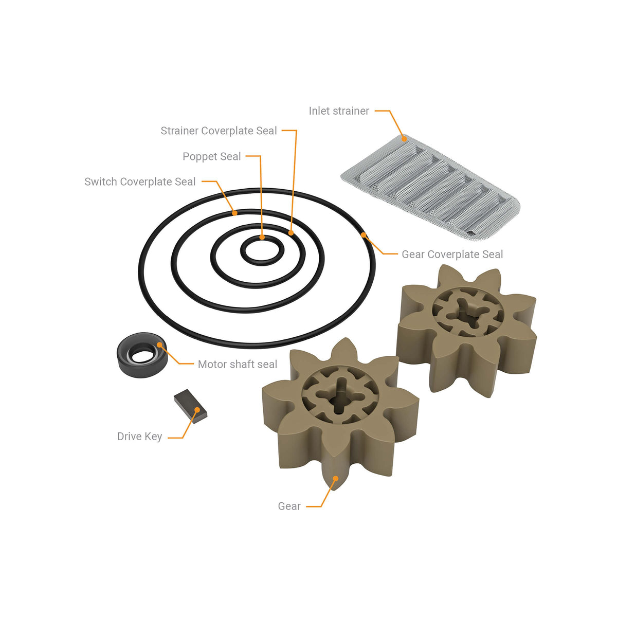 GPI Rebuild Kit for M-150S, M-180S, M-240S and M-1115S Pumps (110504-1) - view 2