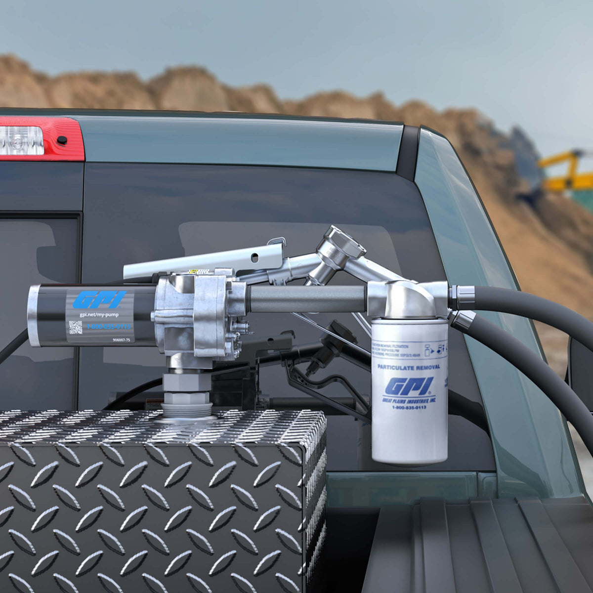 GPI M-180S-ML 18 GPM 12V Fuel Transfer Pump with Manual Diesel Nozzle and Filter (110612-01) - view 7