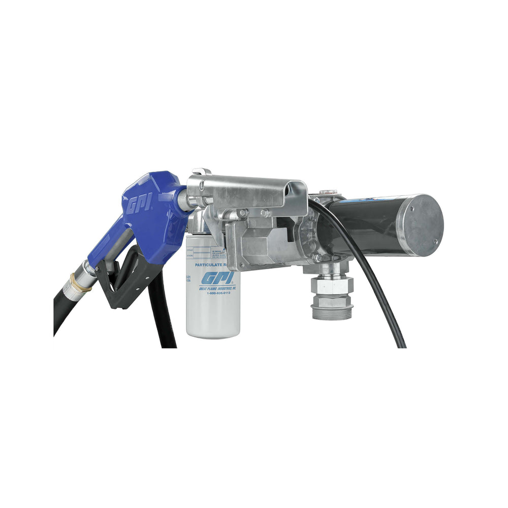 GPI M-180S-AU 18 GPM 12V Fuel Transfer Pump with Auto Unleaded Nozzle and Filter (110612-02) - view 2