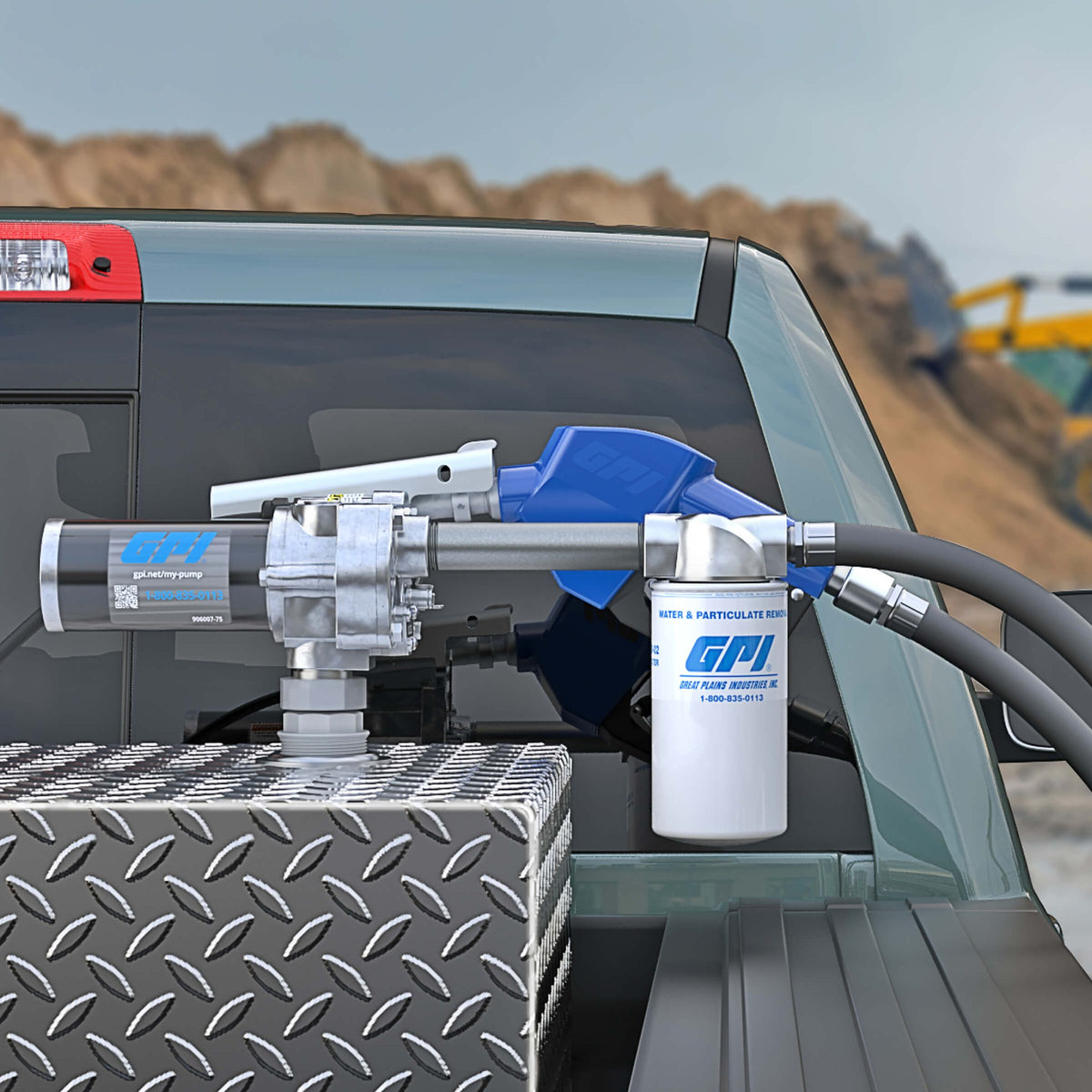 GPI M-180S-AU 18 GPM 12V Fuel Transfer Pump with Auto Unleaded Nozzle and Filter (110612-02) - view 7