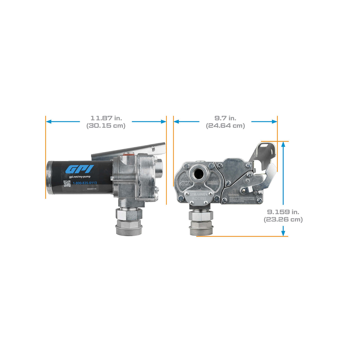 GPI M-150S 15 GPM 12V Methanol Transfer Pump, Pump Only (110700-01) - view 7