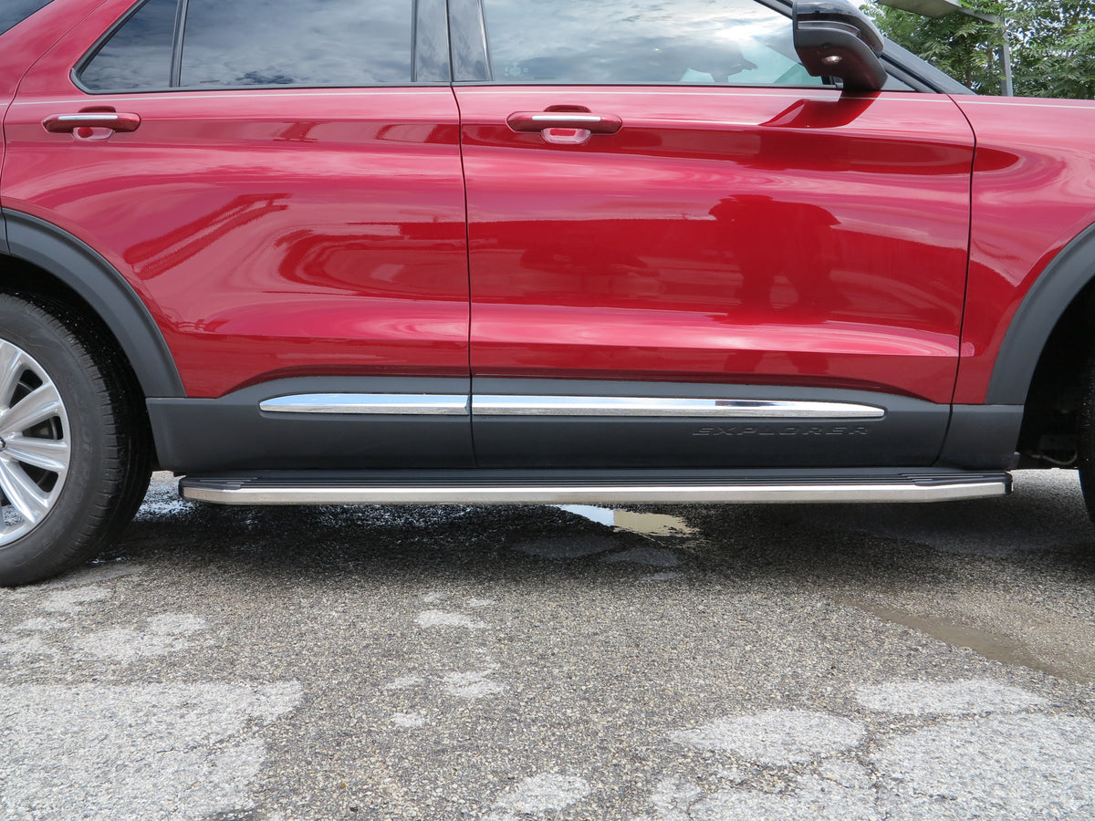 Steelcraft STX100 Running Boards - Black / Stainless Trim - 2020-2025 Ford Explorer (114700)