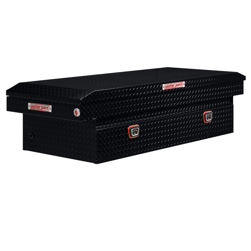 Weather Guard Full-Size Extra Wide Aluminum Saddle Box, Gloss Black (117-5-04)