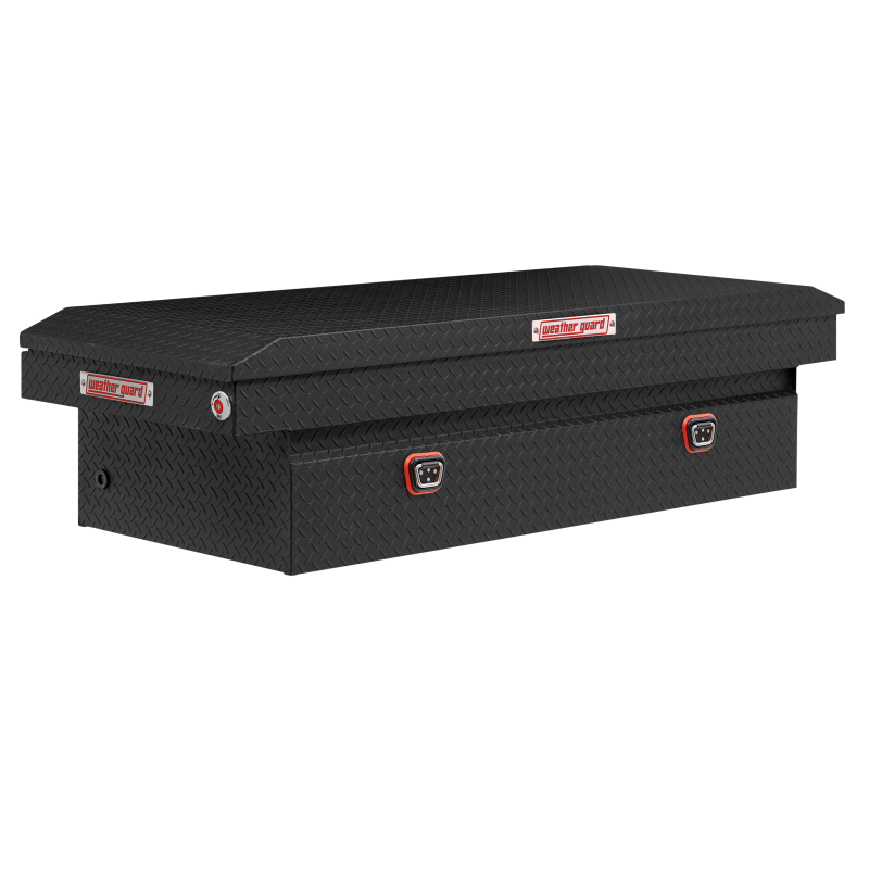 Weather Guard Full-Size Extra Wide Aluminum Saddle Box, Textured Matte Black (117-52-04)