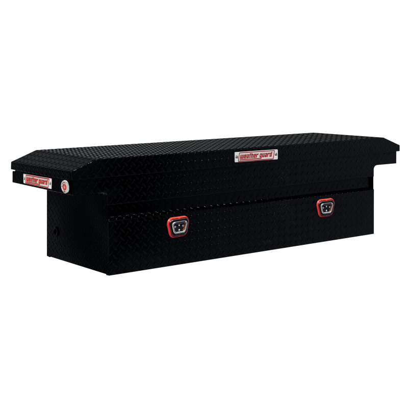 Weather Guard Full-Size Low Profile Aluminum Saddle Box, Gloss Black (121-5-04)