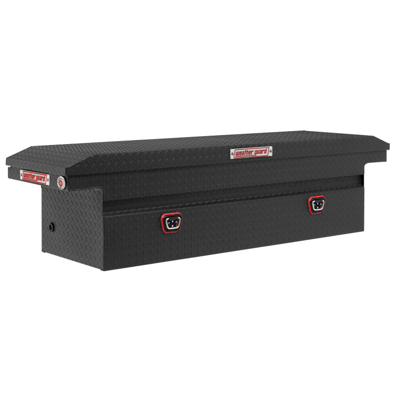 Weather Guard Full-Size Low Profile Aluminum Saddle Box, Textured Matte Black (121-52-04)