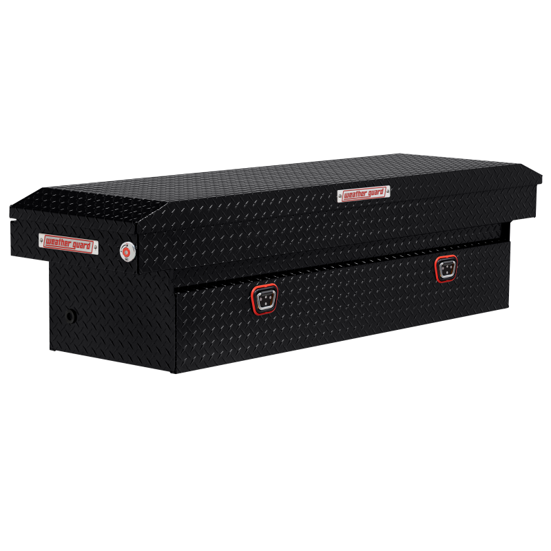 Weather Guard Full-Size Standard Aluminum Saddle Box, Gloss Black (127-5-04)