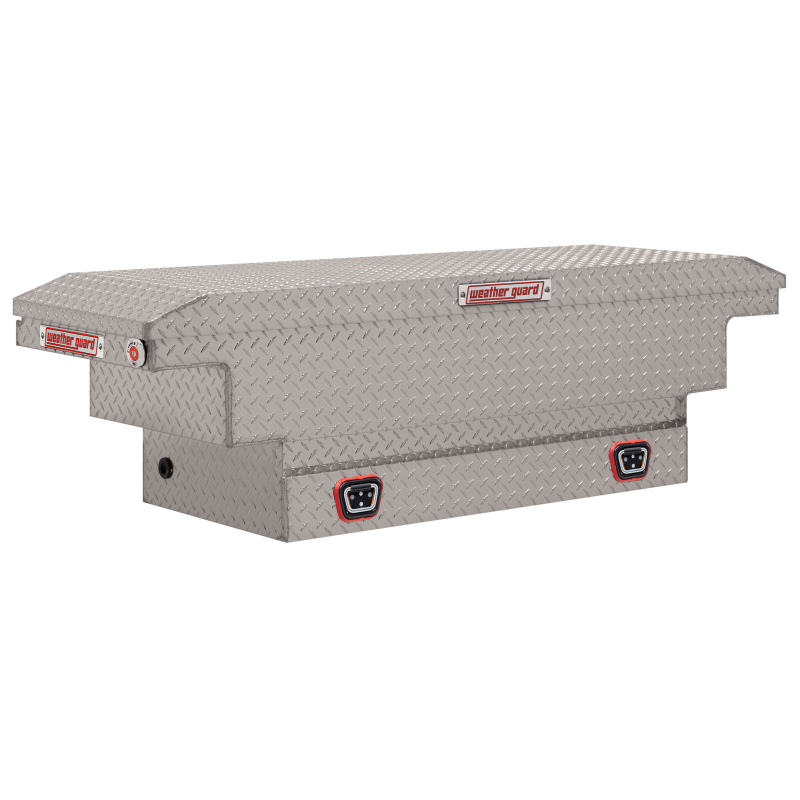 Weather Guard Compact Low Profile Aluminum Saddle Box, Clear Finish (131-0-04)