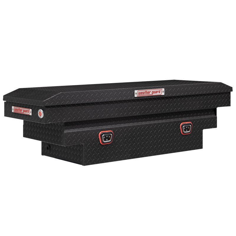 Weather Guard Compact Deep Aluminum Saddle Box, Textured Matte Black (137-52-04)