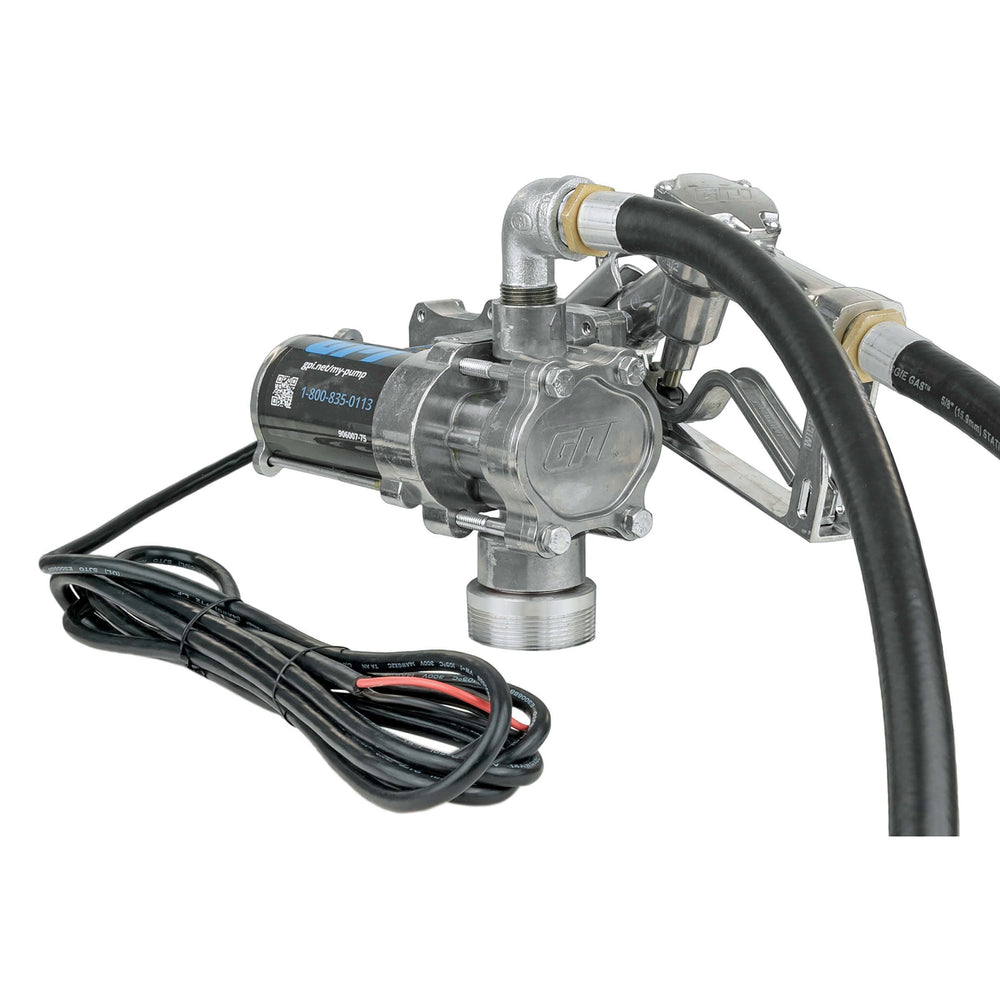 GPI EZ-8 8 GPM 12V Fuel Transfer Pump with Manual Unleaded Nozzle (137100-01)