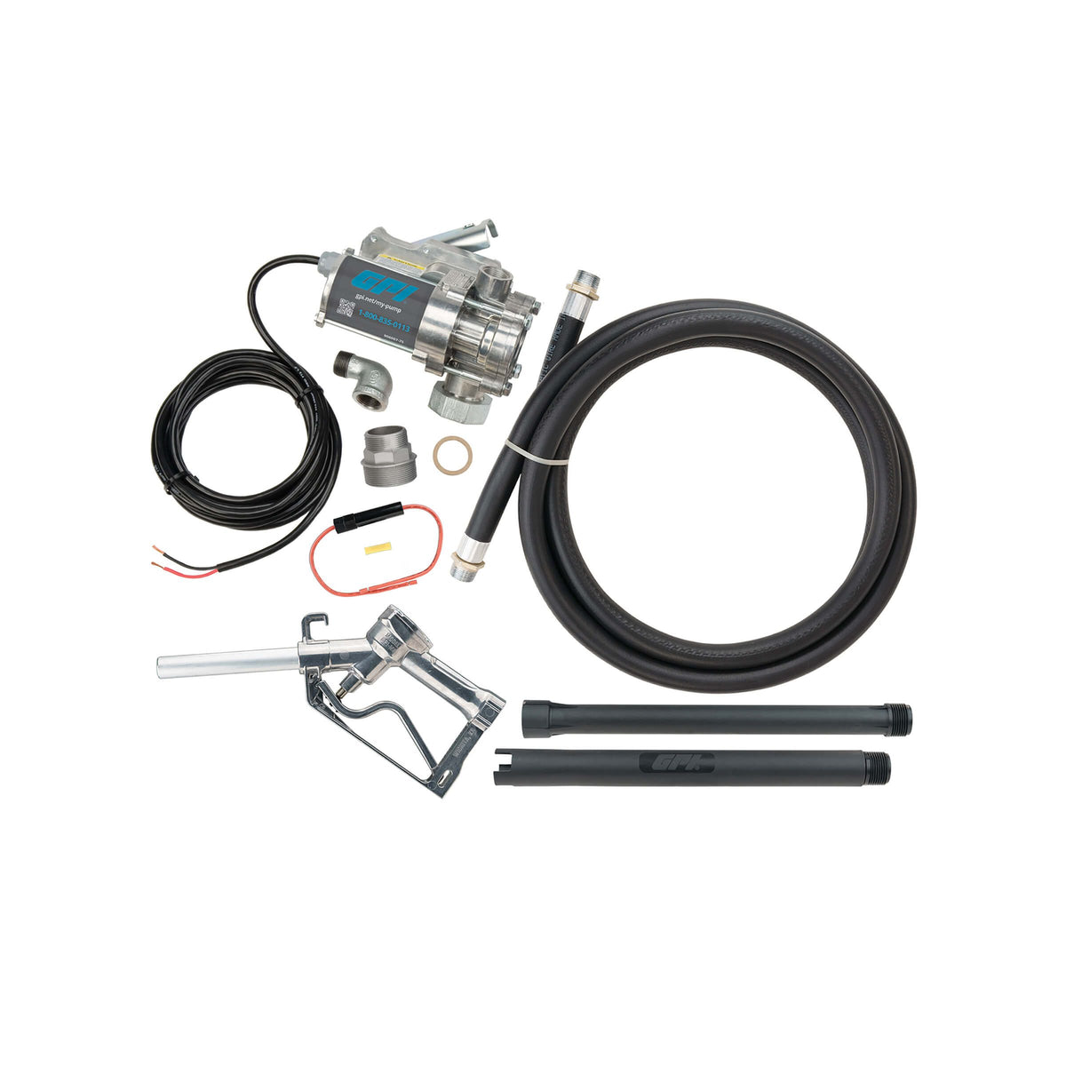 GPI EZ-8 8 GPM 12V Fuel Transfer Pump with Spin Collar and Manual Unleaded Nozzle (137100-05) - view 6