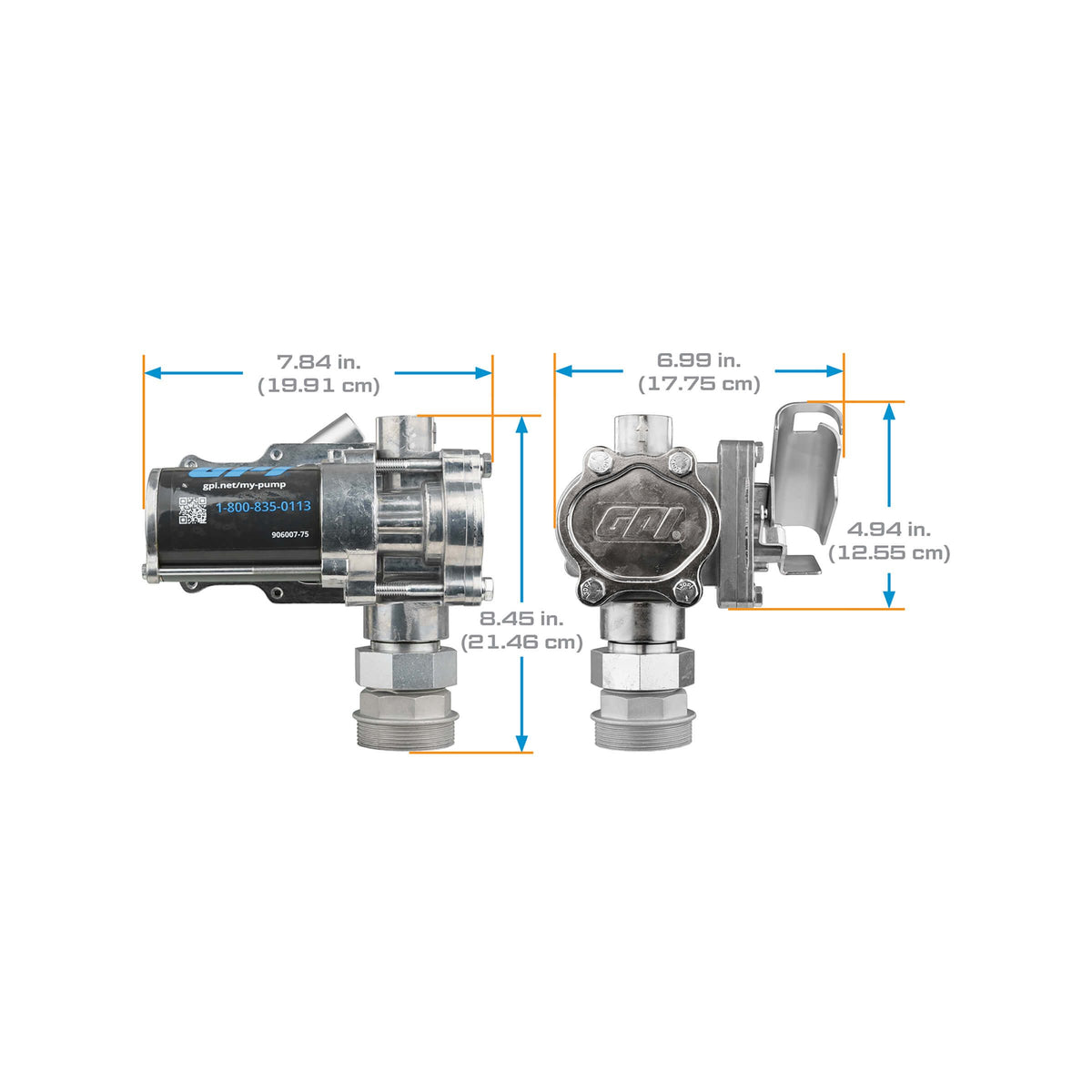 GPI EZ-8 8 GPM 12V Fuel Transfer Pump with Spin Collar and Manual Unleaded Nozzle (137100-05) - view 7