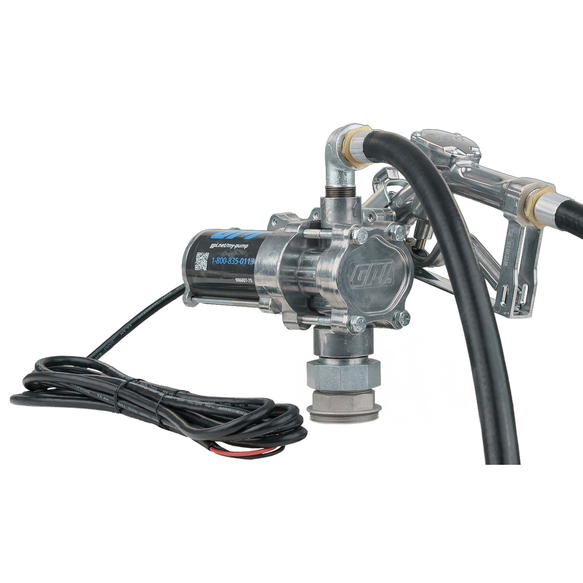 GPI EZ-8 8 GPM 12V Fuel Transfer Pump with Spin Collar and Manual Unleaded Nozzle (137100-05)