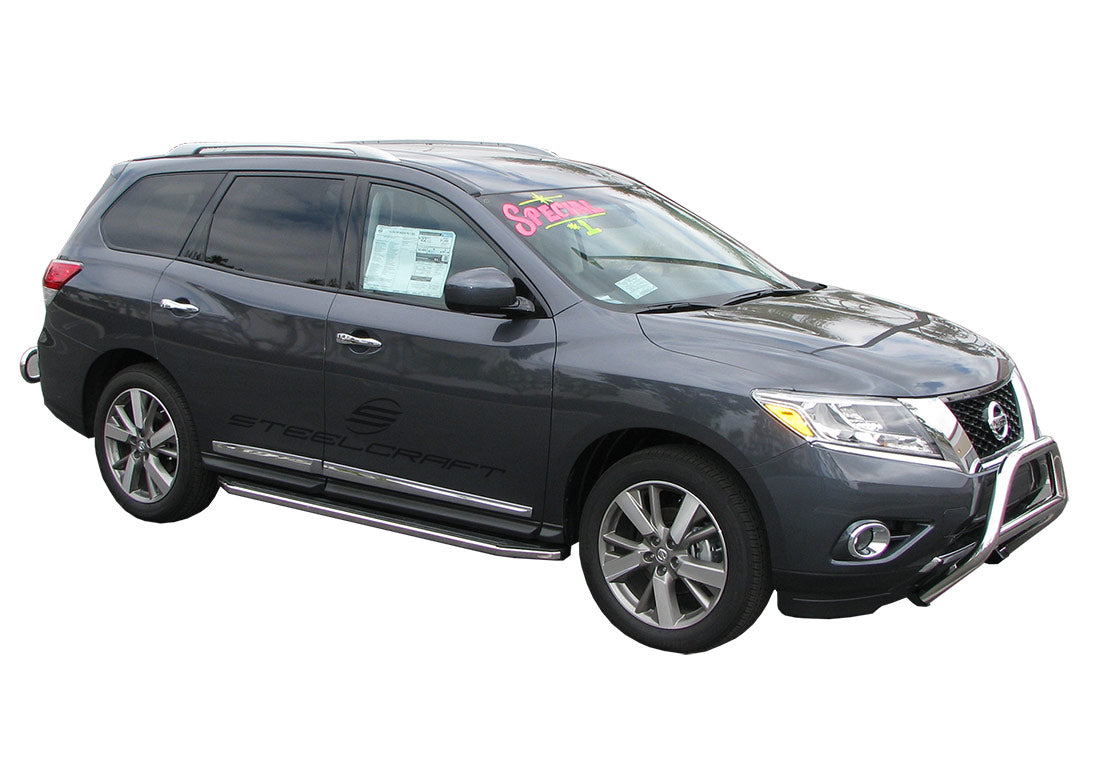 Steelcraft STX100 Running Boards - Black / Stainless Trim - 2014-2020 Nissan Pathfinder (Excludes Platinum Series) (140960)
