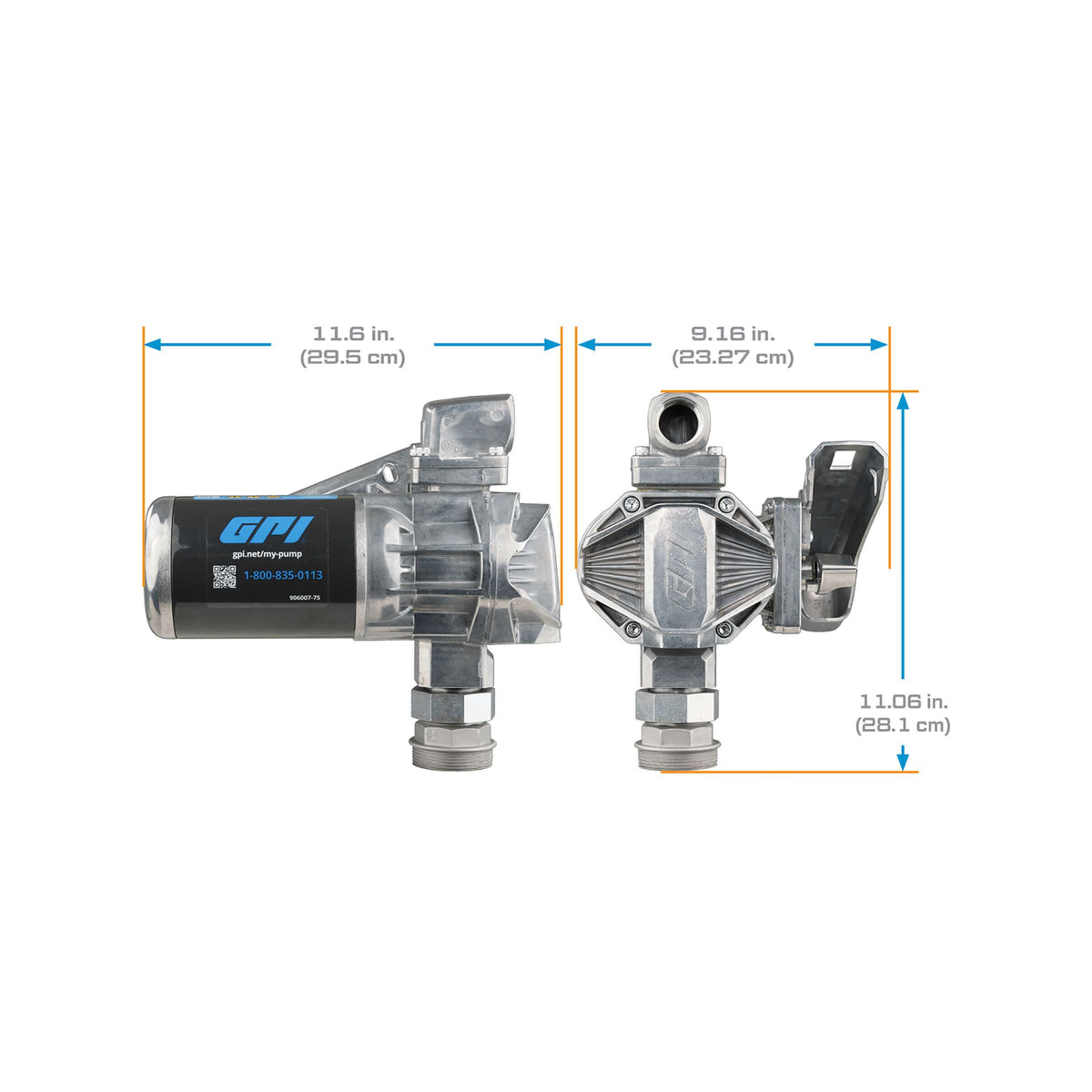 GPI G20 20 GPM 12V Fuel Transfer Pump with Auto Diesel Nozzle (162000-03) - view 8