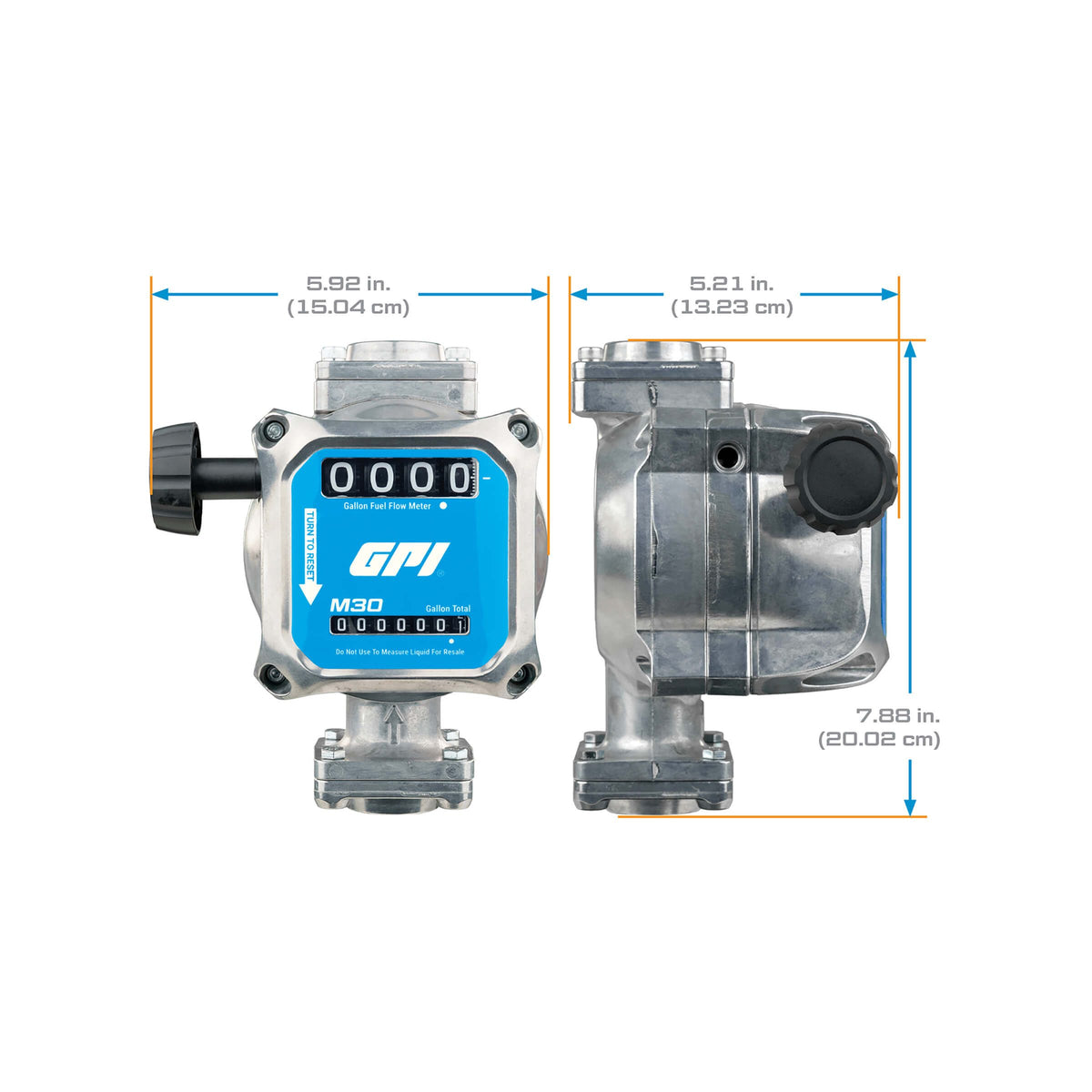 GPI M30 Mechanical Fuel Meter, 5-30 GPM, 1 in. NPT, Gallons (165100-01) - view 9