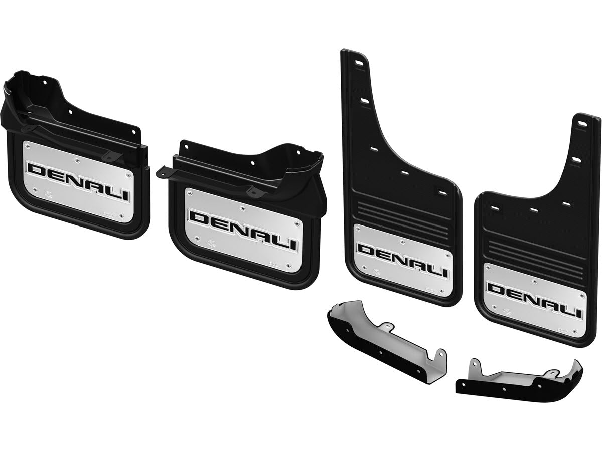 Gatorback CS Denali Mud Flaps - Black/AL - 14-18 Sierra; Front - GCAA759810