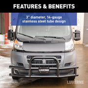 LUVERNE 205530-205910 Tuff Guard Black Stainless Commercial Cargo Van Bumper Guard, Select Ram ProMaster 1500, 2500, 3500