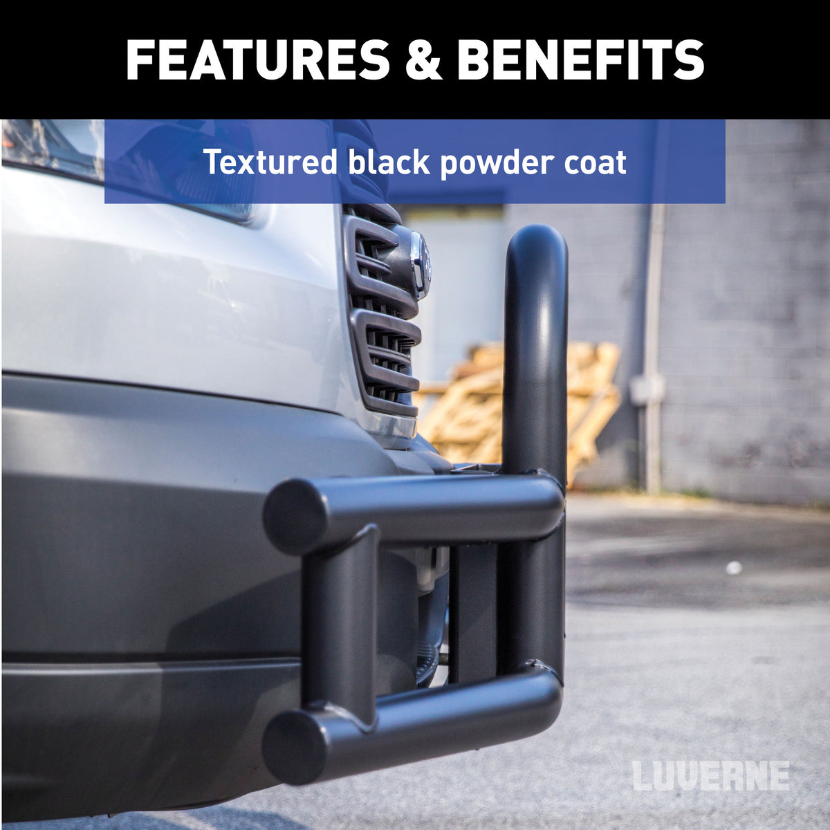 LUVERNE 205530-205920 Tuff Guard Black Stainless Commercial Cargo Van Bumper Guard, Select Ford Transit-150, 250, 350