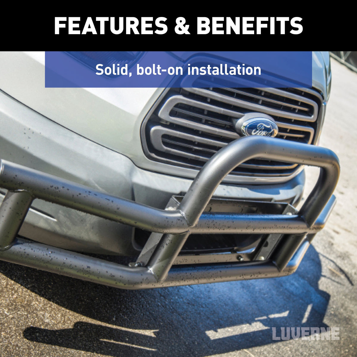 LUVERNE 205530-205920 Tuff Guard Black Stainless Commercial Cargo Van Bumper Guard, Select Ford Transit-150, 250, 350