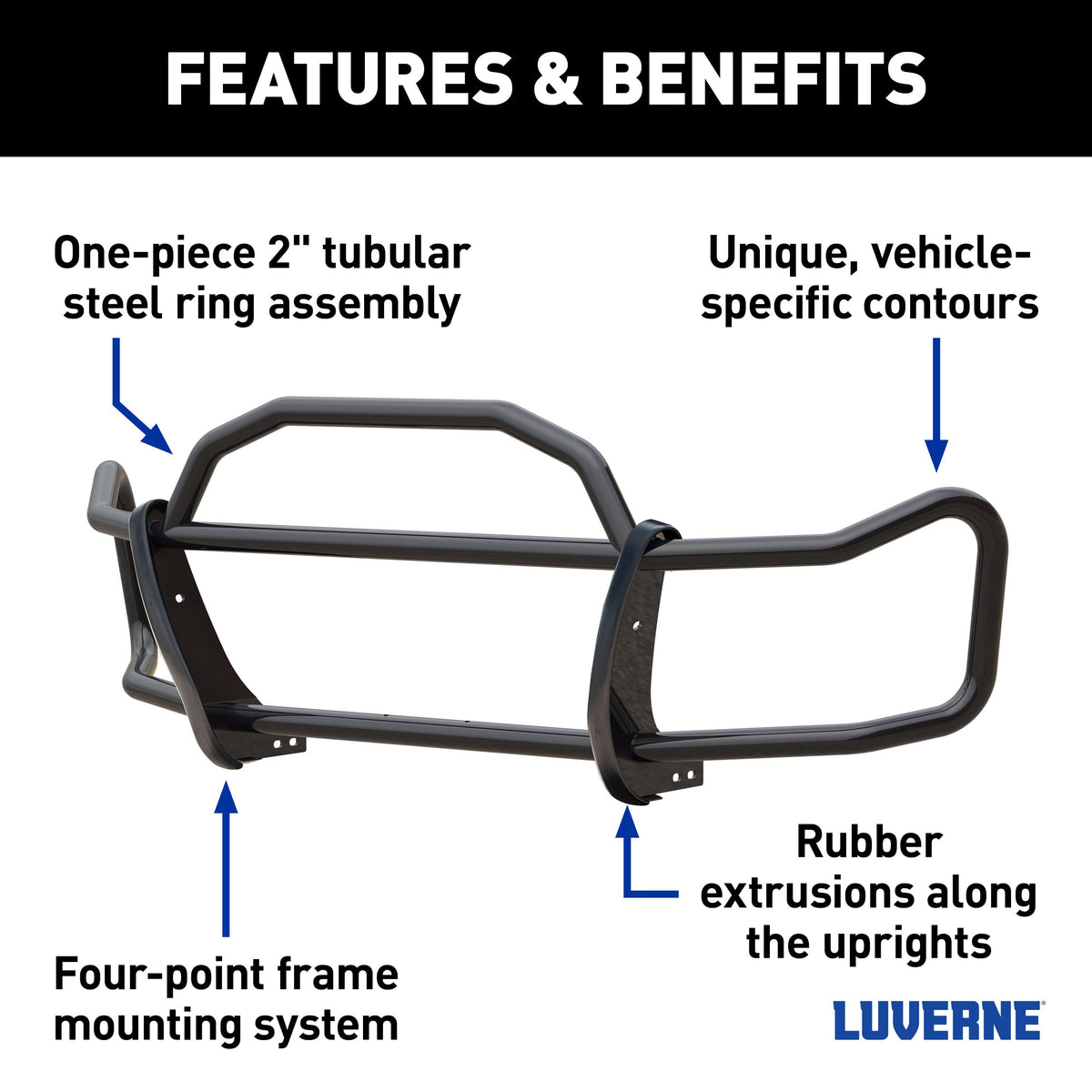 LUVERNE 208820 SolidShield Black Steel Van Grille Guard, Fits Select Ram ProMaster