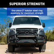 LUVERNE 208820 SolidShield Black Steel Van Grille Guard, Fits Select Ram ProMaster