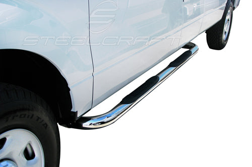 Steelcraft 3" Round Sidebars - Stainless Steel - 2014 Ford F150 Super Cab (213707)