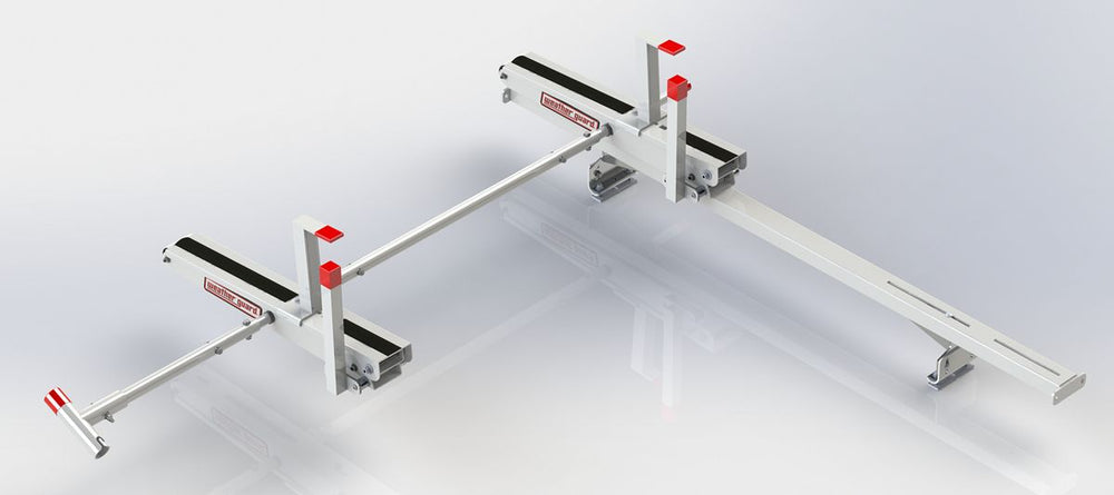 Weather Guard EZGLIDE2 Dual Drop-Down Kit with Cross Member for Full-Size Low-Roof Vans, Shorter Ladders (2277-3-01)