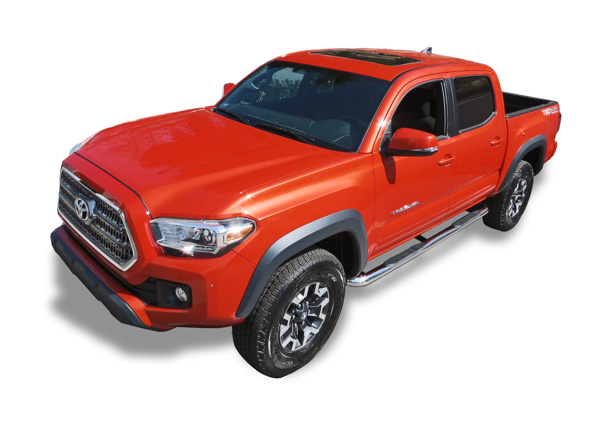 Steelcraft 3" Round Sidebars - Stainless Steel - 2014-2023 Toyota Tacoma Double Cab (230907)