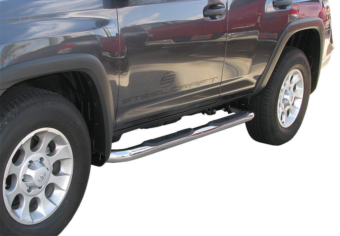 Steelcraft 3" Round Sidebars - Black - 2014-2024 Toyota 4Runner (includes 2014+ SR5) (233900)