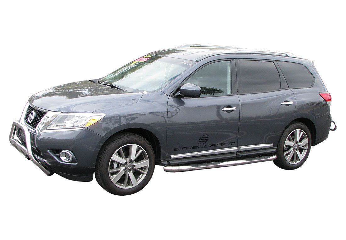 Steelcraft 3" Round Sidebars - Stainless Steel - 2014-2020 Nissan Pathfinder (Excludes Platinum Series) (240967)