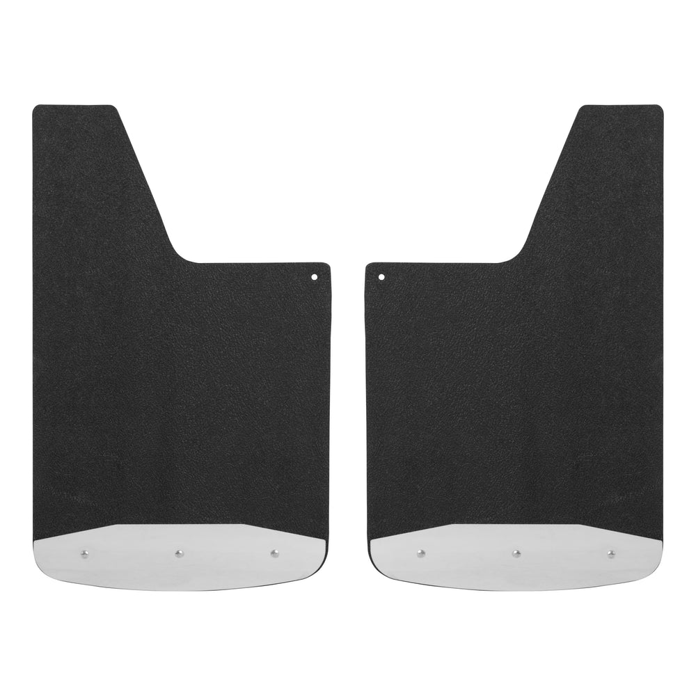 LUVERNE 250014 Universal Front or Rear 14-Inch x 23-Inch Textured Rubber Mud Guards with Stainless Steel Plates, 2 Flaps