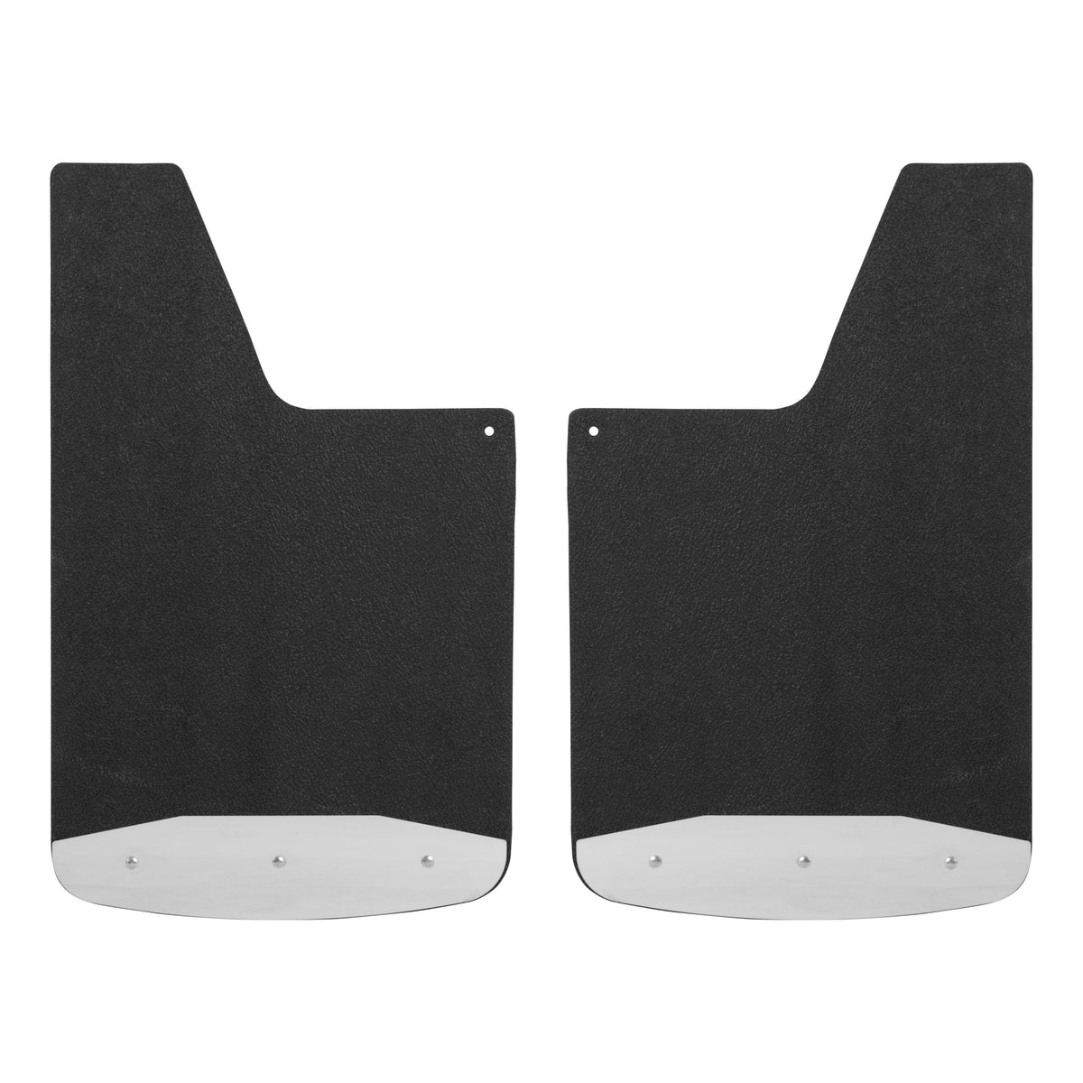 LUVERNE 250014 Universal Front or Rear 14-Inch x 23-Inch Textured Rubber Mud Guards with Stainless Steel Plates, 2 Flaps