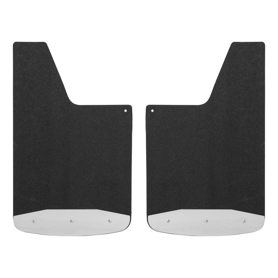 LUVERNE 250014 Universal Front or Rear 14-Inch x 23-Inch Textured Rubber Mud Guards with Stainless Steel Plates, 2 Flaps