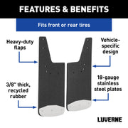 LUVERNE 250230 Front or Rear 12-Inch x 20-Inch Textured Rubber Mud Guards, Select Dodge Ram 1500, 2500, 3500, 2 Flaps