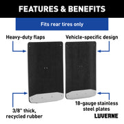 LUVERNE 250744 Rear Dually 20-Inch x 23-Inch Textured Rubber Mud Guards, Select Chevrolet Silverado, GMC Sierra 3500 HD, 2 Flaps