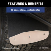 LUVERNE 250744 Rear Dually 20-Inch x 23-Inch Textured Rubber Mud Guards, Select Chevrolet Silverado, GMC Sierra 3500 HD, 2 Flaps
