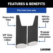 LUVERNE 250936 Front 12-Inch x 23-Inch Textured Rubber Mud Guards, Select Ram 1500, 2 Flaps