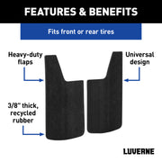 LUVERNE 251014 Universal Front or Rear 14-Inch x 23-Inch Textured Rubber Mud Guards, 2 Flaps