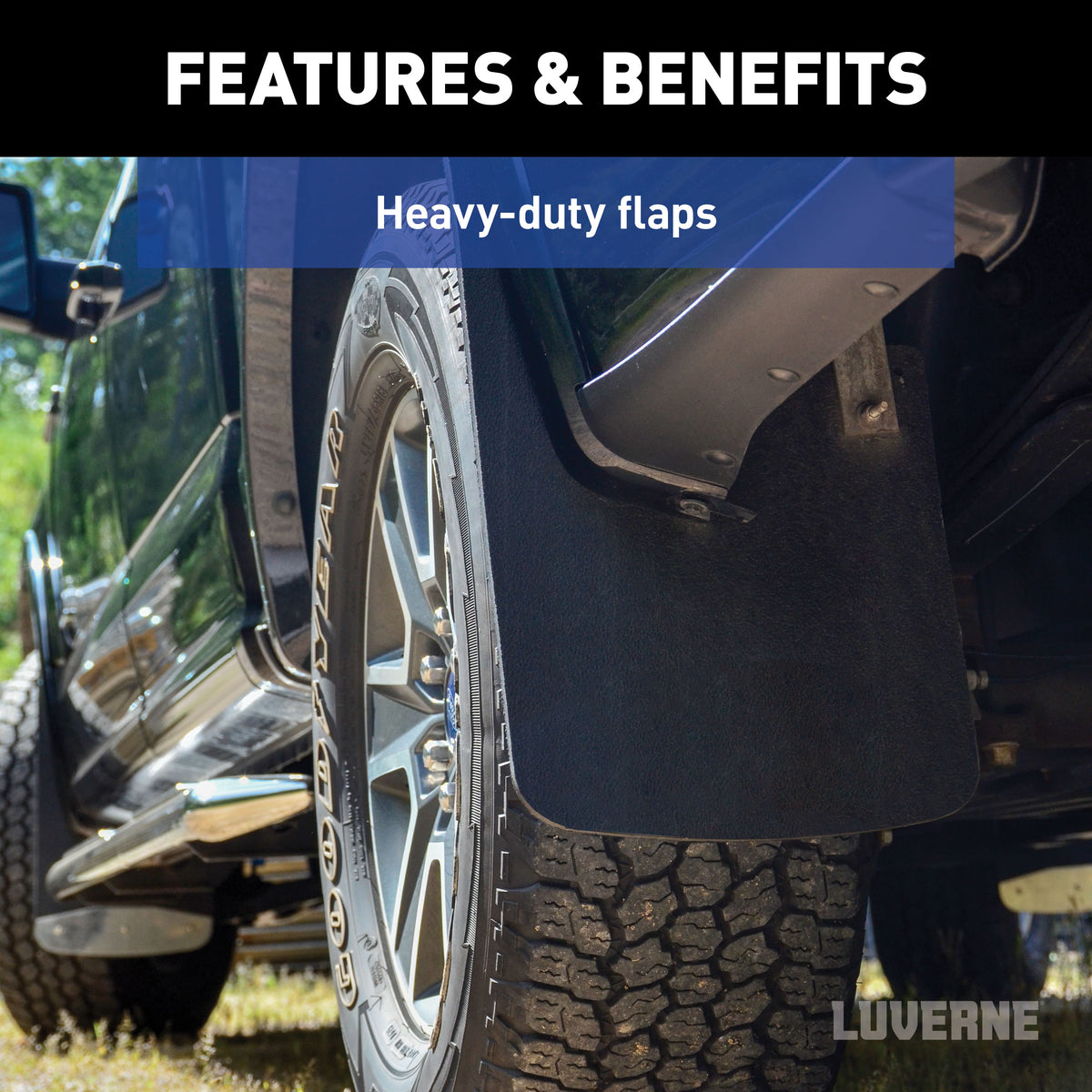 LUVERNE 251014 Universal Front or Rear 14-Inch x 23-Inch Textured Rubber Mud Guards, 2 Flaps