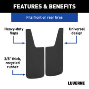 LUVERNE 251020 Universal Front or Rear 12-Inch x 20-Inch Textured Rubber Mud Guards, 2 Flaps