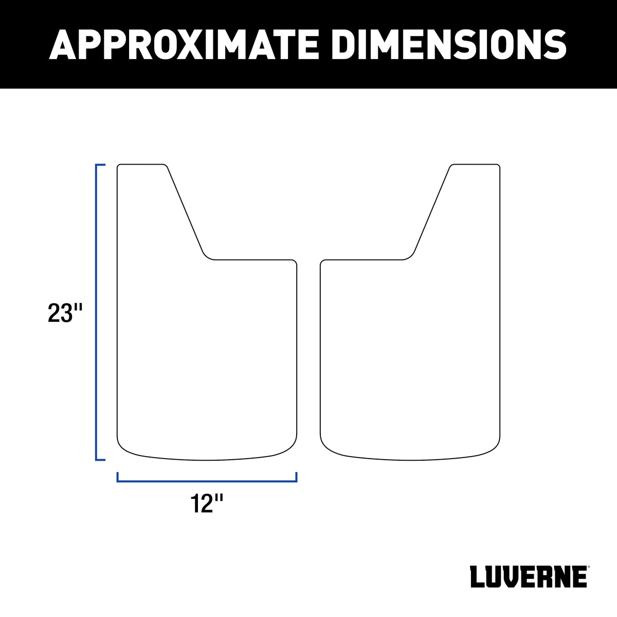 LUVERNE 251023 Universal Front or Rear 12-Inch x 23-Inch Textured Rubber Mud Guards, 2 Flaps