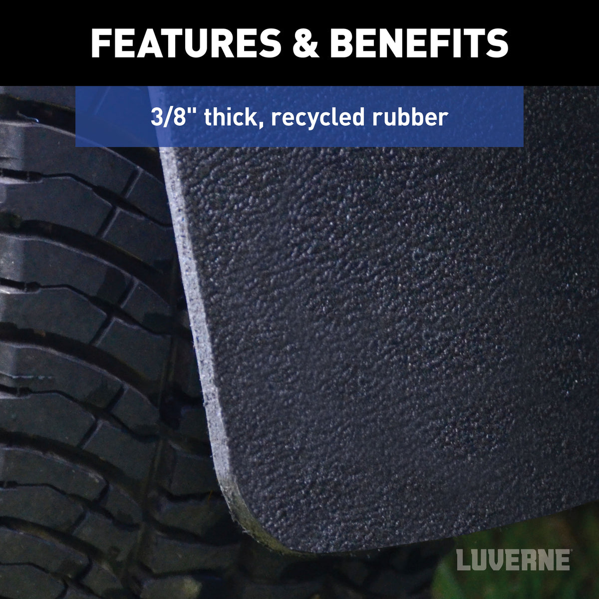 LUVERNE 251023 Universal Front or Rear 12-Inch x 23-Inch Textured Rubber Mud Guards, 2 Flaps