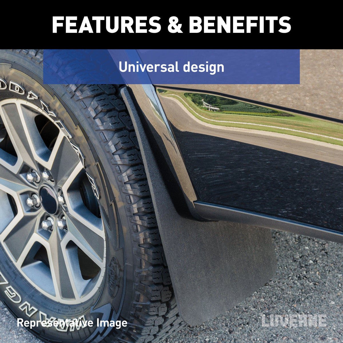 LUVERNE 251023 Universal Front or Rear 12-Inch x 23-Inch Textured Rubber Mud Guards, 2 Flaps
