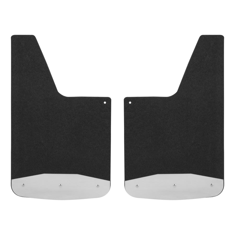 LUVERNE 251220 Universal Front or Rear 12-Inch x 20-Inch Textured Rubber Mud Guards with Stainless Steel Plates, 2 Flaps